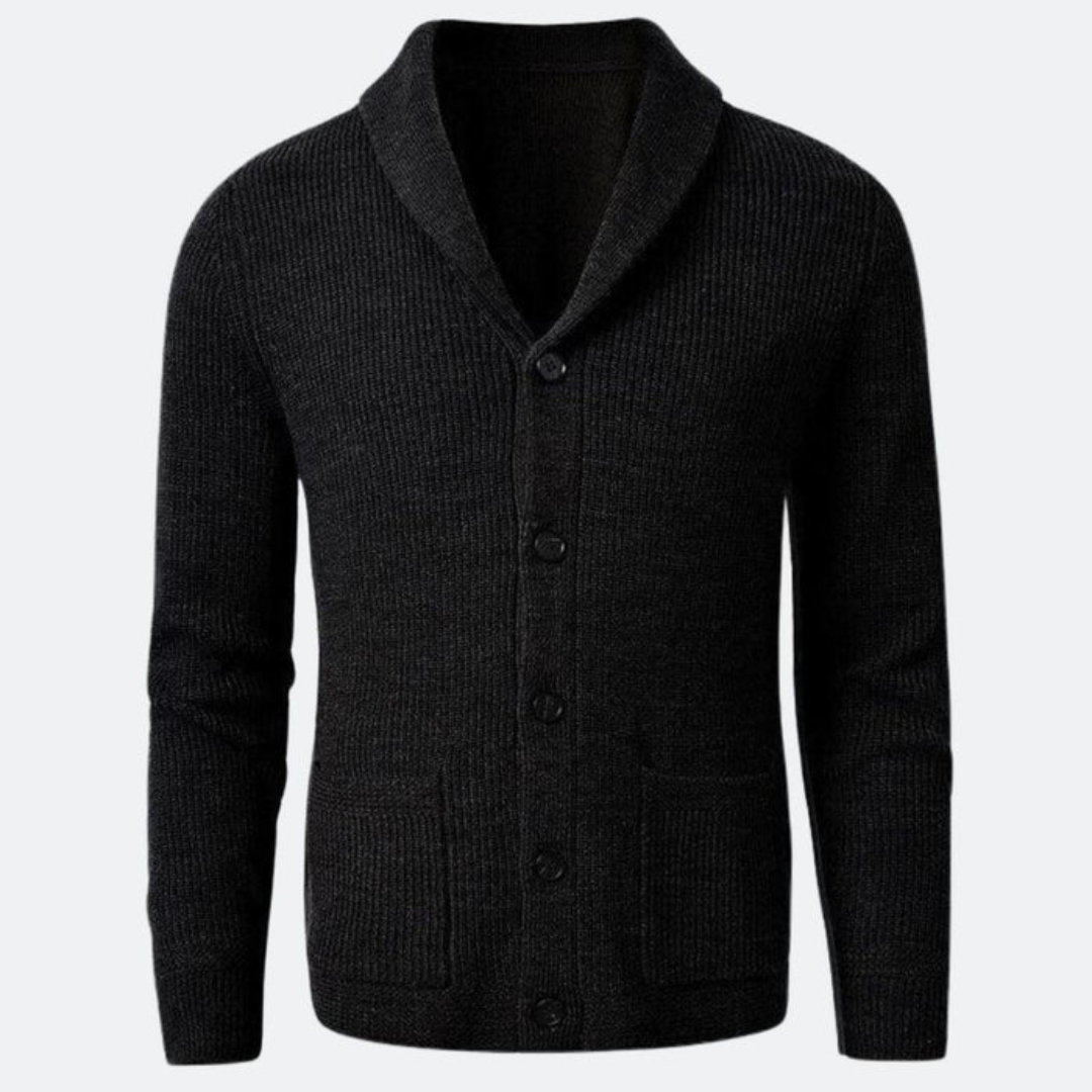 Marenzzo Herren-Strickjacke mit V-Ausschnitt